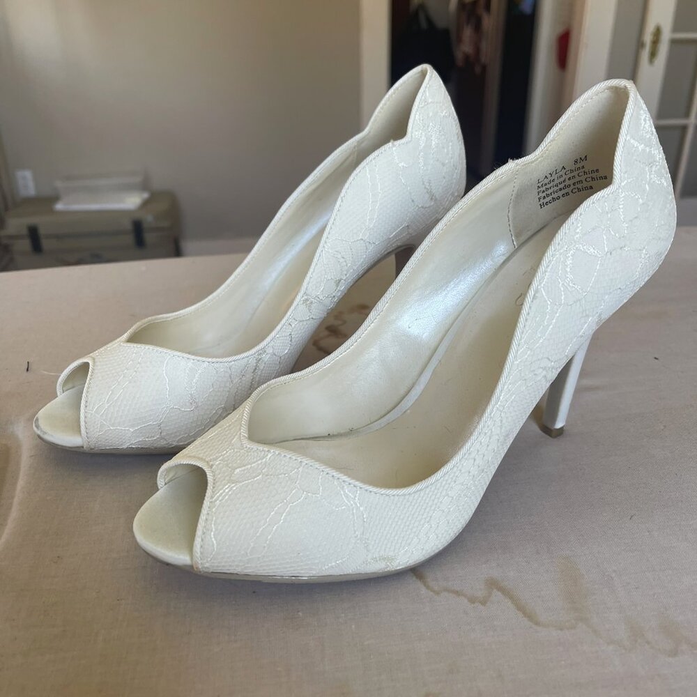 David's Bridal Peep Toe Layla Pumps